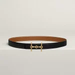 H Equestre belt buckle & Reversible leather strap 24 mm
